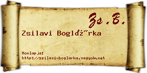 Zsilavi Boglárka névjegykártya